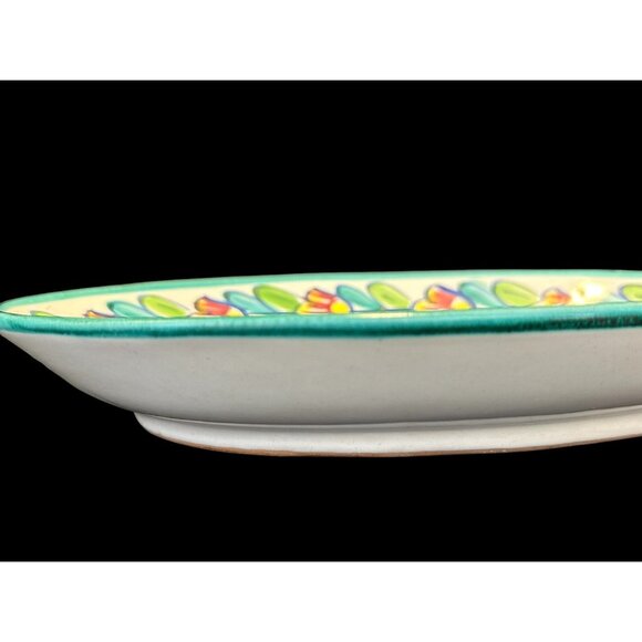 GIOVANNI VIETRI Oval Floral Serving Dish Italy Deruta Italian Pottery Plate Bowl - Picture 4 of 10